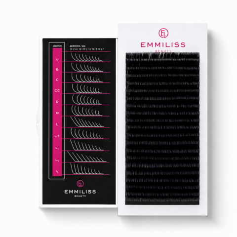 Вії Emmiliss  чорні 21 лінія C 0.10 8 мм