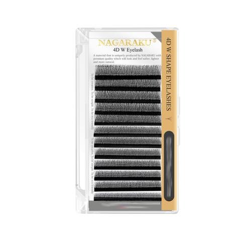 Ресницы Nagaraku 4D W-форма черные C 0.10 14 мм