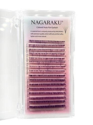 Вії Nagaraku омбре easy fan фіолетові Mix D 0.07 9-14 мм