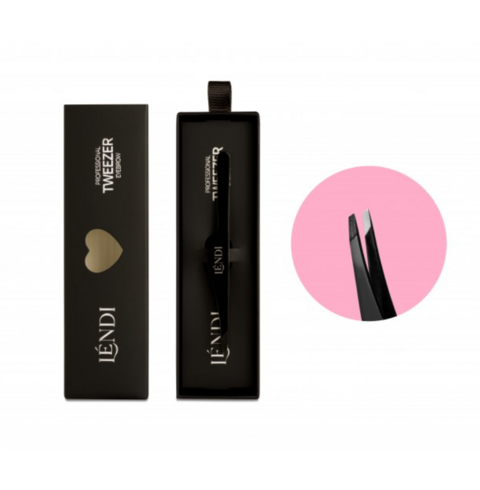 Пинцет для бровей Lendi Black Magic скошенный