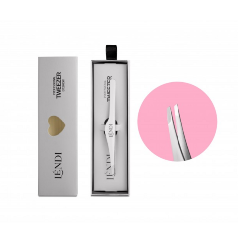 Пинцет для бровей Lendi Moonlight Silver скошенный