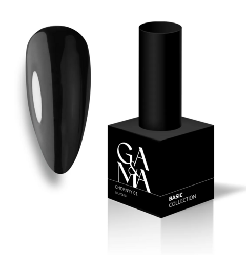 Гель-лак GA&MA Basic Collection №01 Chornyy 15 мл