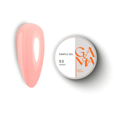 Гель моделирующий GA&MA Simple Gel №53 Sunset 15 мл