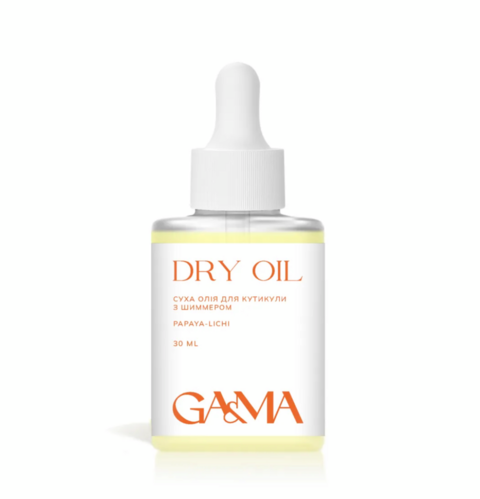 Масло сухое для кутикулы GA&MA Dry Oil Papaya-lichi с шимером 30 мл