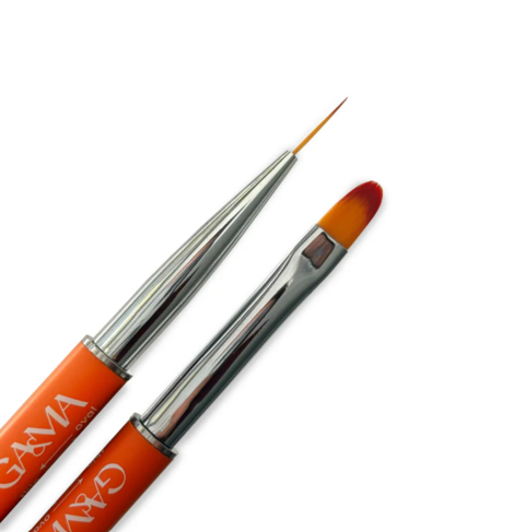Пензлик двосторонній GA&MA Brush Orange Double-sided лайнер плоский овальний 