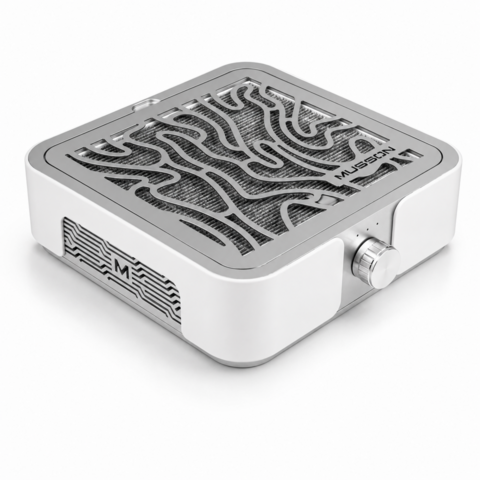 Витяжка для манікюру та педикюру Musson X2 72W з вугільним НЕРА-фільтром срібляста