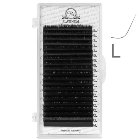 Ресницы Platinum черные Mix L 0.07 8-14 мм