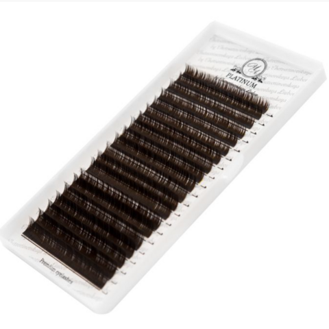 Вії Platinum D.Choco темно-коричневі Mix  C 0.07 8-14 мм