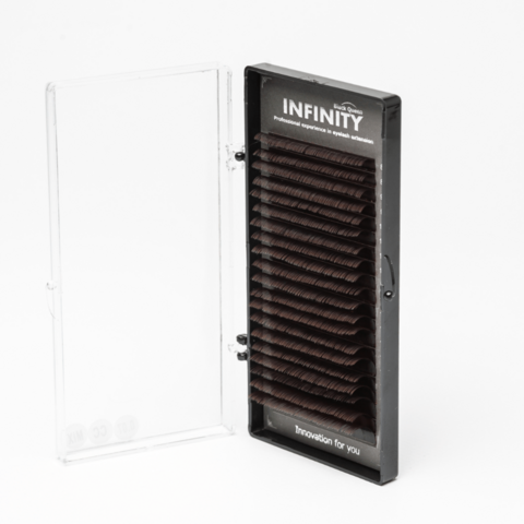 Вії Infinity темний шоколад Mix L+ 0.085 8-14 мм