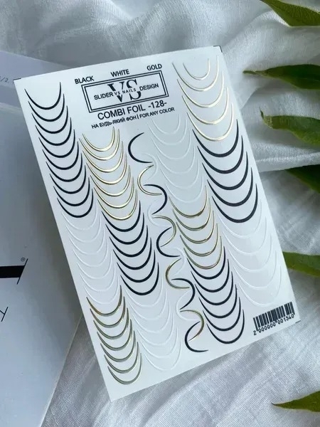 Слайдер для ногтей VS Nails Combi foil №128 Френч
