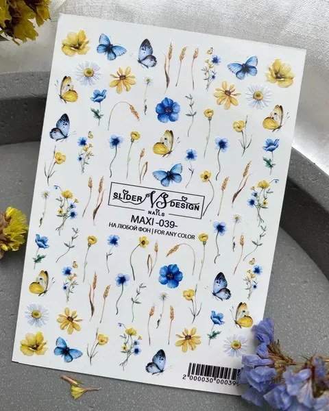 Слайдер для ногтей VS Nails Maxi №039 Цветы