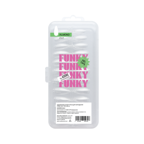 Тіпси гелеві Adore Professional Funky Gel Tips  Almond Short