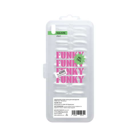 Тіпси гелеві Adore Professional Funky Gel Tips Square Short