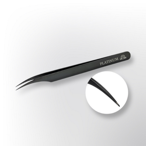 Пінцет прямий Platinum Plasma №44 чорний
