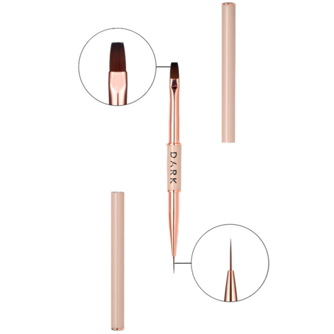 Пензлик двосторонній Dark 11 мм + 9 мм бежевий