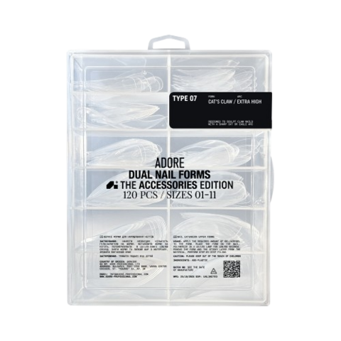 Форми верхні для нарощування нігтів Adore Professional Dual Nail Forms Тип 7 Cat’s Claw 120 шт