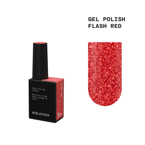 Гель-лак светоотражающий Biblioteka Flash Gel Polish Red Красный 10 мл