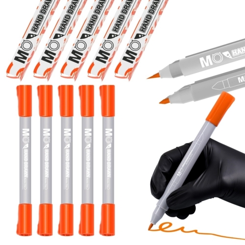 Маркер-ручка MO FJ-160-11 важкостираючий 0.5 мм + 1.0 мм помаранчевий