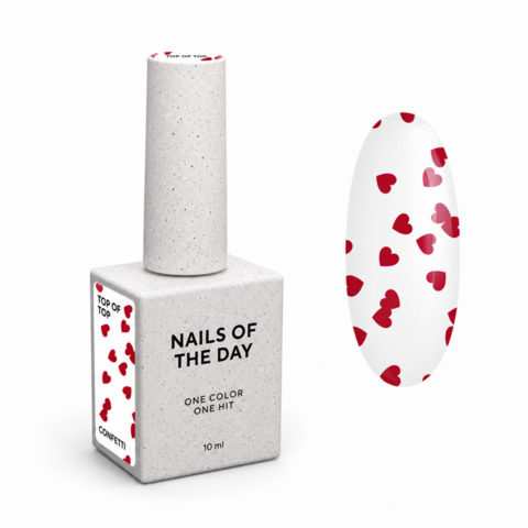 Top Nails Of The Day Kupidon top №02 бордовые сердца 10 мл