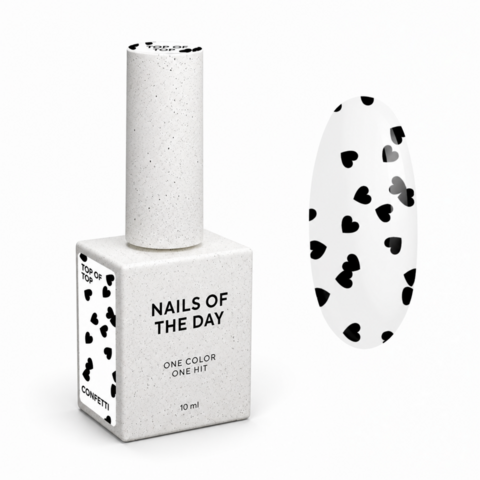 Top Nails Of The Day Kupidon top №03 чорні серця 10 мл