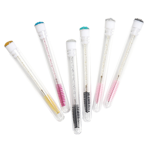 Щіточка для вій в колбі глітерна Premium, мікс кольорів