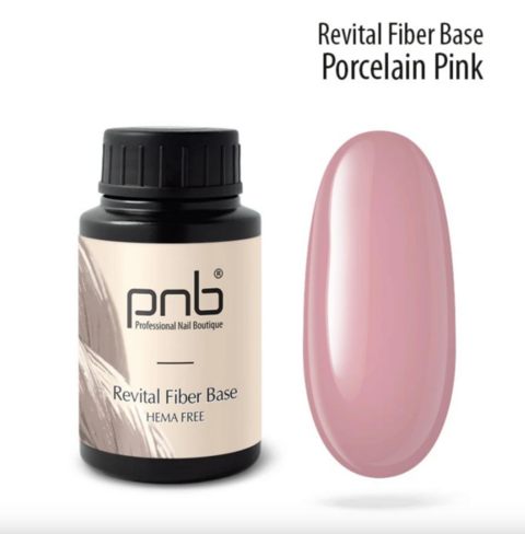 База відновлююча з нейлоновими волокнами PNB Revital Fiber Base Porcelain Pink  Hema Free 30 мл