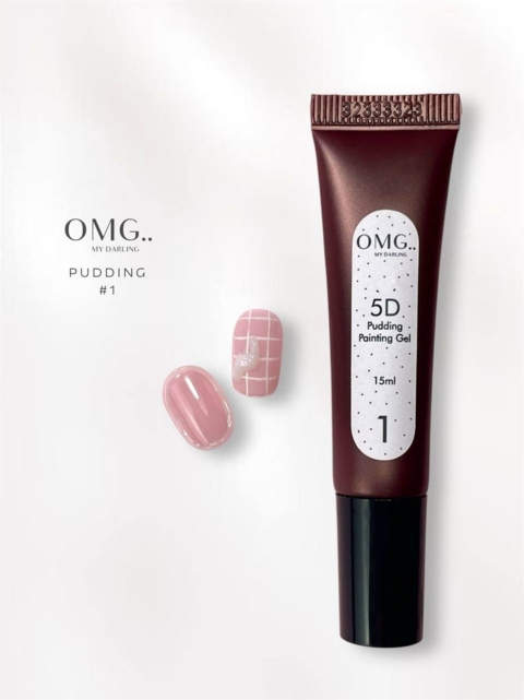 Гель для об'ємних дизайнів OMG..My Darling 5D Pudding №1 Clear 15 мл прозорий