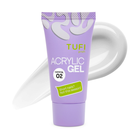 Акригель для нарощування нігтів TUFI profi №02 Crystal 30 г 