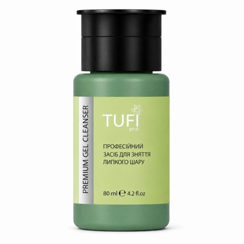 Жидкость для удаления липкого слоя TUFI profi Gel Cleanser с насосом 80 мл