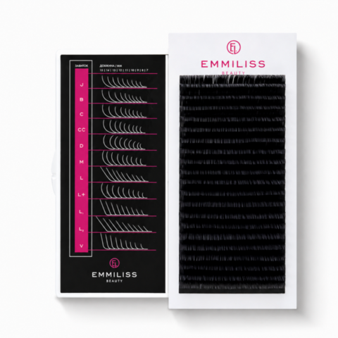 Ресницы Emmiliss черные 21 линий Mix CC 0.07 7-13 мм