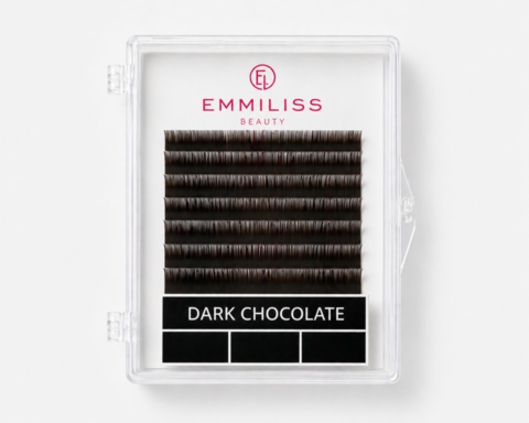 Ресницы Emmiliss темний шоколад 10 линий Mix B 0.07 7-12 мм
