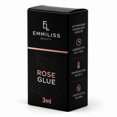 Клей для нарощування вій Emmiliss Rose 0.5-1 с 3 мл чорний