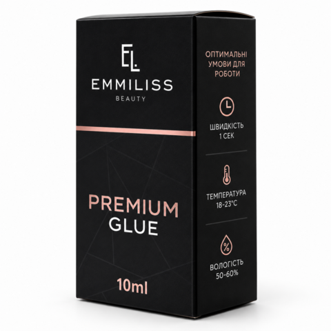 Клей для нарощування вій Emmiliss Premium 1 c 10 мл чорний
