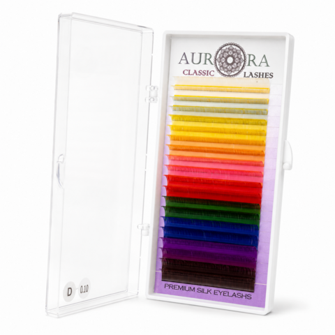 Ресницы Aurora Silk Neon 10 цветов 20 линий D 0.07 12 мм  УЦЕНКА