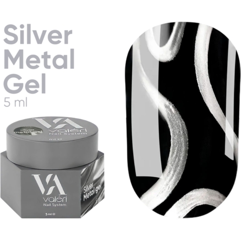 Гель-краска Valeri Silver Metal Gel 5 мл
