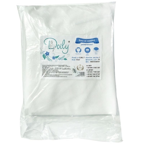  Чехол на кушетку с резинкой универсальный Doily® 0,8х2,1 м из полипропилена 70 г/м2 1 шт/пач белый УЦЕНКА