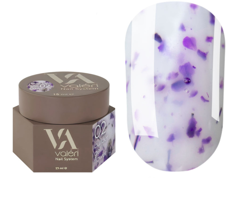Гель моделирующий Valeri Builder Gel Flower с сухоцветами №02 15 мл