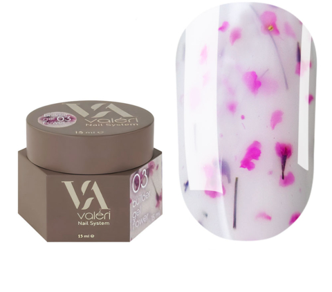Гель моделирующий Valeri Builder Gel Flower с сухоцветами №03 15 мл