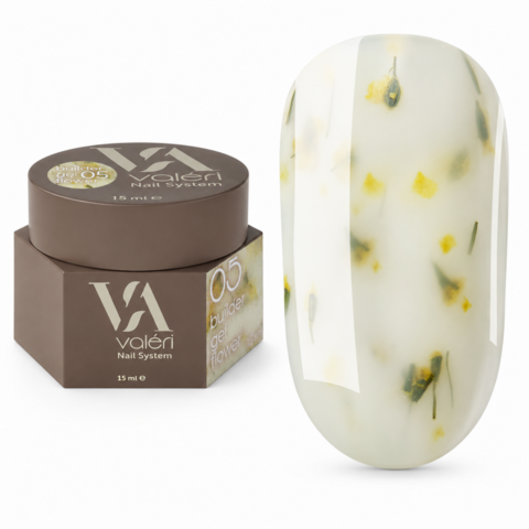 Гель моделюючий Valeri Builder Gel Flower з сухоцвітами №05 15 мл