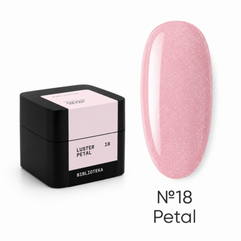 Гель моделюючий Biblioteka Builder Gel Luster №18 Petal  Ніжно-рожевий із шиммером 30 мл
