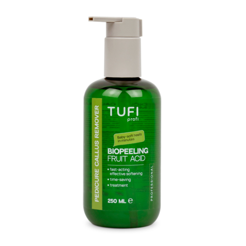 Ремувер для педикюру TUFI profi BioPeeling Fruit Acid для розм'якшення огрубілої шкіри стоп кислотний 250 мл