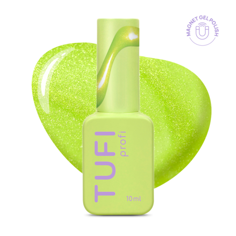 Гель-лак TUFI Profi Neon cat eye №52 Toxic неоново-лаймовий 10 мл
