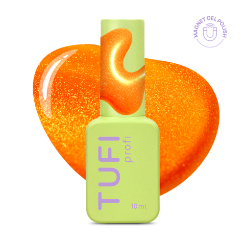 Гель-лак TUFI Profi Neon cat eye №54 Charge неоново-помаранчевий 10 мл