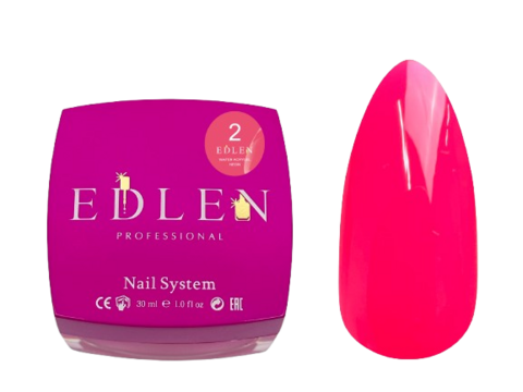 Акригель Edlen Water Neon №02 30 мл УЦЕНКА срок годности до 02.08.26