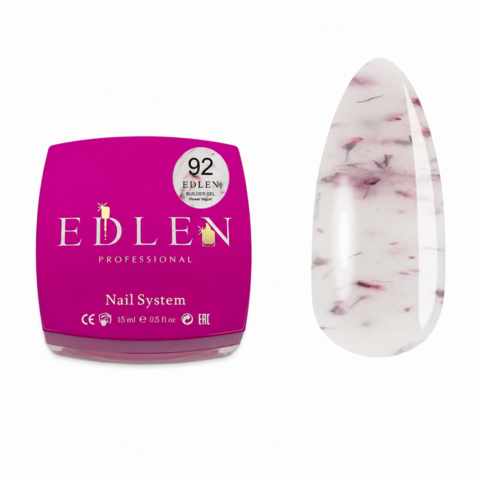 Гель моделирующий Edlen Builder Gel Flower yogurt с сухоцветами №92 15 мл