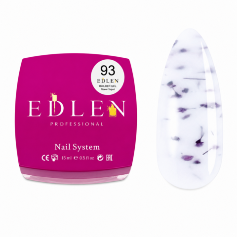 Гель моделирующий Edlen Builder Gel Flower yogurt с сухоцветами №93 15 мл