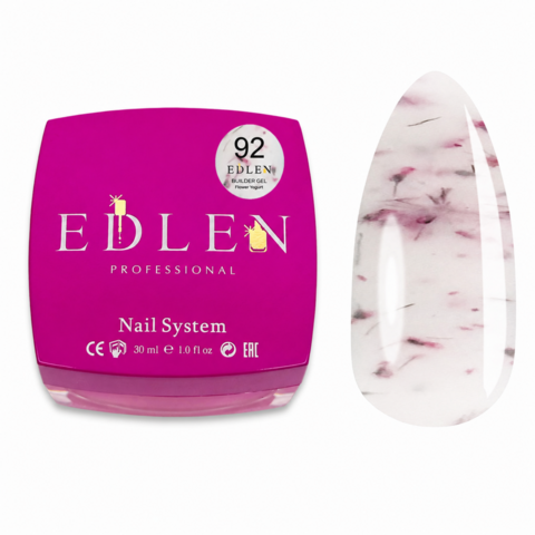 Гель моделюючий Edlen Builder Gel Flower yogurt з сухоцвітами №92 30 мл