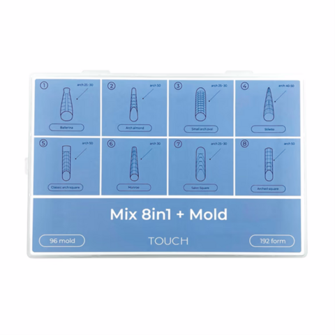 Форми верхні для нарощування нігтів Touch Mix 8 in 1 + mold 288 шт