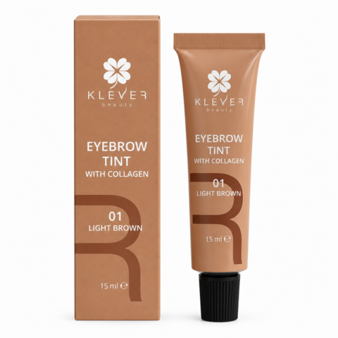 Фарба для брів Klever Beauty 01 Light Brown з колагеном 15 мл