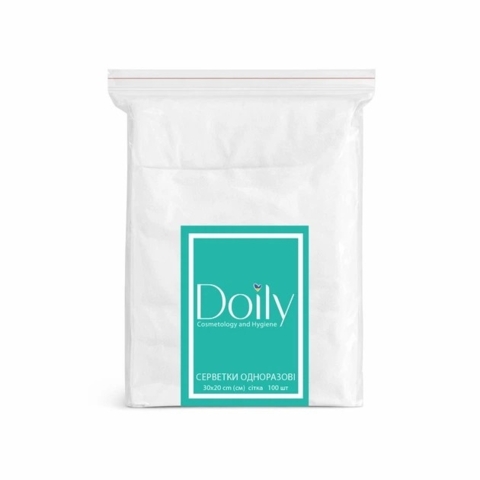 Салфетки в пачке Doily® 30х20 см из спанлейса 40 г/м2 (100 шт/пач). Текстура: сетка